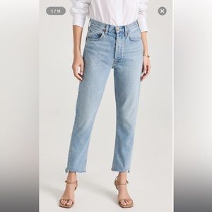 AGOLDE Riley High Rise in Zephyr Wash